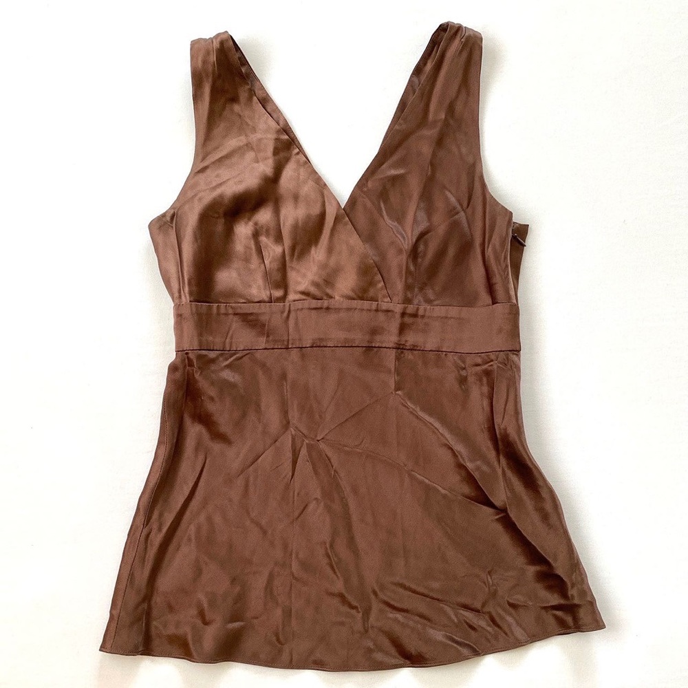 🤎 •INC• 100% Silk Brown Top 🤎